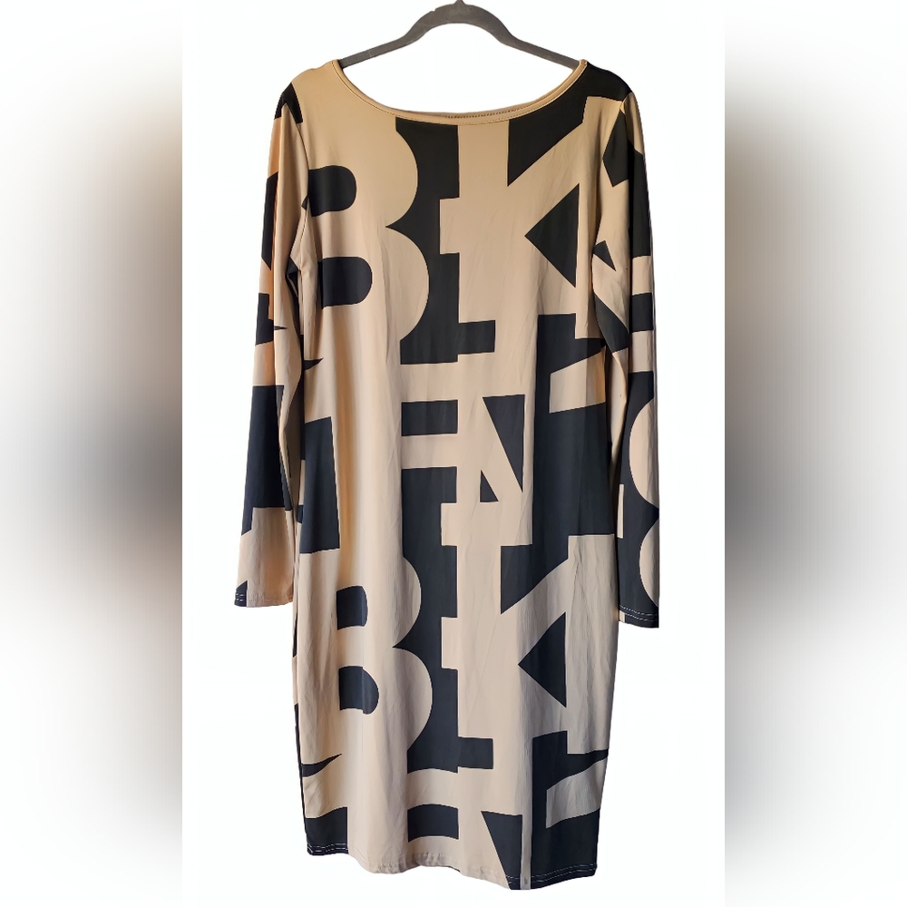 Black & Tan Long Sleeve Dress